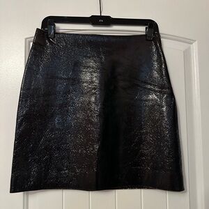 St. John Black Shiny Mini Skirt